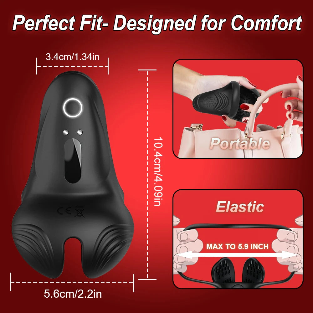 Penis Cock Ring Male Vibrator Perineal  Stimulator 10 Vibrating  Ejaculation Delay 360° Wrapping Testicle Adult Sexy Toy