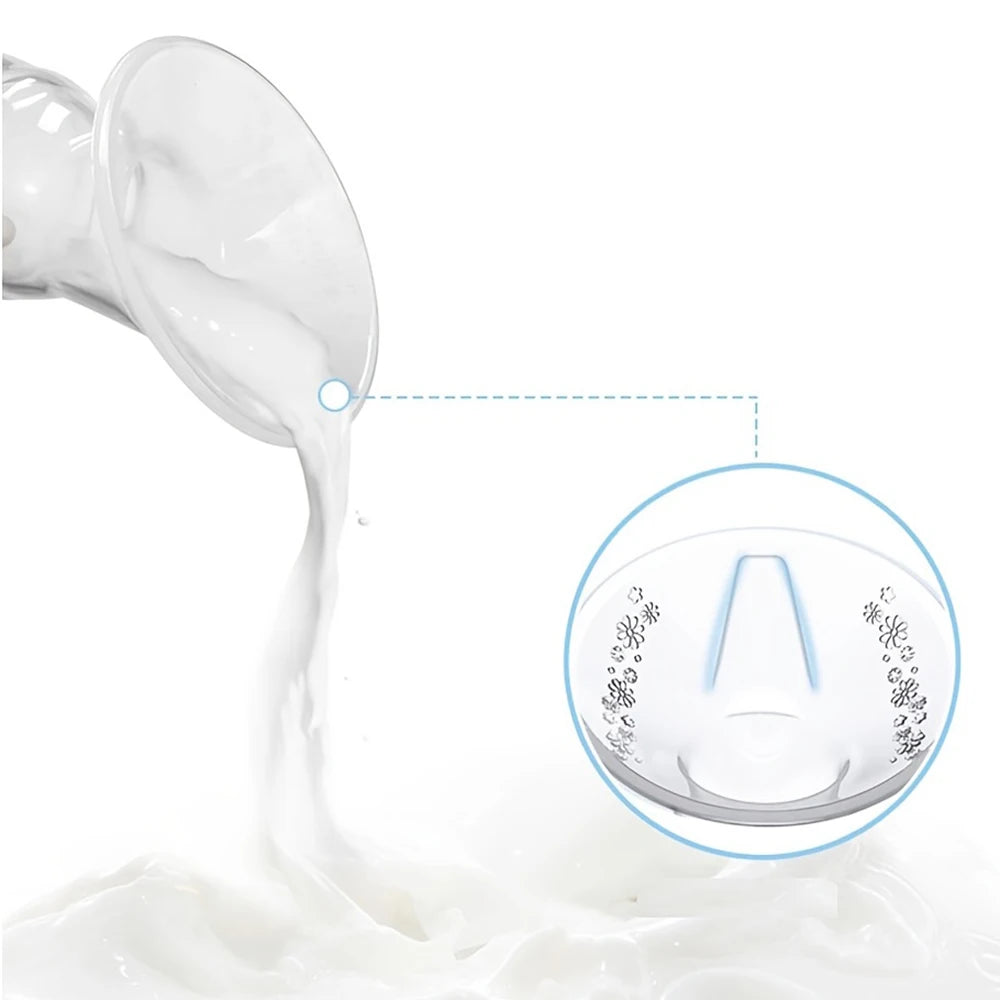 Manual Breast Pump with Scale&Diversion Trench, Soft Silicone Breastfeeding Pump, Milk Saver,Safe and Night Quiet Pumping