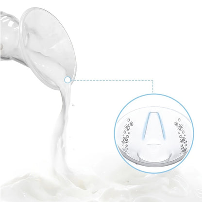 Manual Breast Pump with Scale&Diversion Trench, Soft Silicone Breastfeeding Pump, Milk Saver,Safe and Night Quiet Pumping