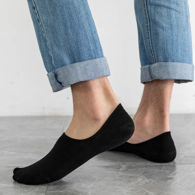 Men Boat Cotton Socks Summer Autumn Non-slip Silicone Invisible Breathable Socks Male Ankle Sock Slippers Sports Socks