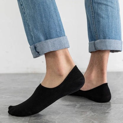 Men Boat Cotton Socks Summer Autumn Non-slip Silicone Invisible Breathable Socks Male Ankle Sock Slippers Sports Socks
