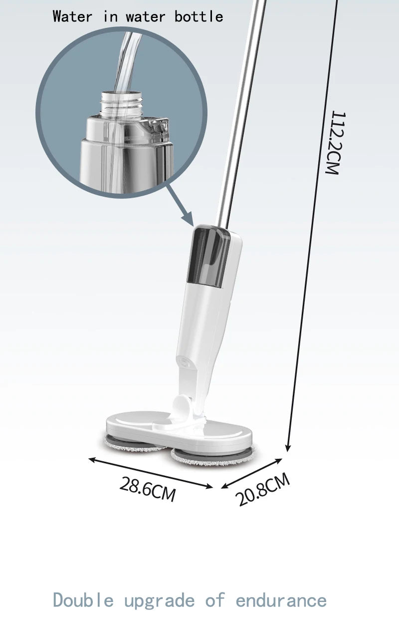 Wireless Electric Spin Mop Cleaner Automatic 2 in 1 Wet & Dry Home Cleaner Car Glass Ceiling Door Windows Floor Scrubber Machine