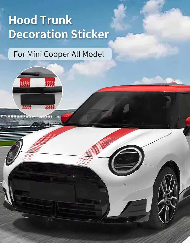 Car Engine Hood Vinyl Trunk Decal Stickers For Mini Cooper F56 F60 F55 F54 R56 R60 F65 F66 U25 J01 Countryman Car Accessories