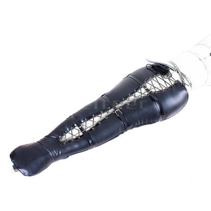 Soft PU Leather Headgear Mermaid Straitjacket Head Hood Body Harness Adjustable Leg Binder BDSM Restraint Sex Toy Slave Roleplay