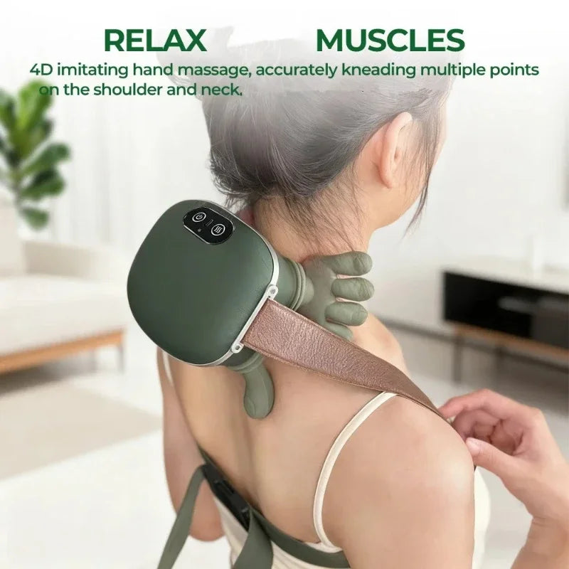 Neck Shoulder Massager Finger Pressure Shiatsu Neck Back and Shoulder Massager Electric Kneading Neck Deep Massage Muscle Relax