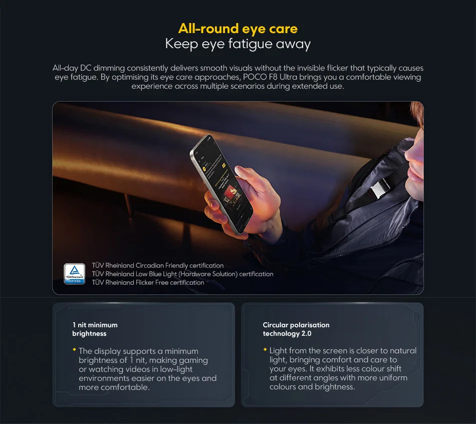 Global Version POCO F8 Ultra Sno Dragon 8 Elite Gen 5 Smartphone camera 6500mAh battery "6.9Hz 50MP NFC display