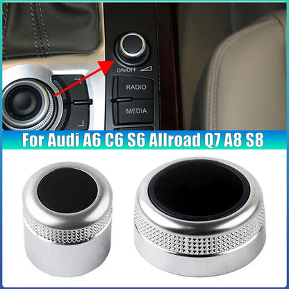 For Audi A6 C6 S6 Allroad Q7 A8 S8 Multimedia MMI Volume Knob Rotary Button Switch Setting Navigation Main Menu Switch Cover