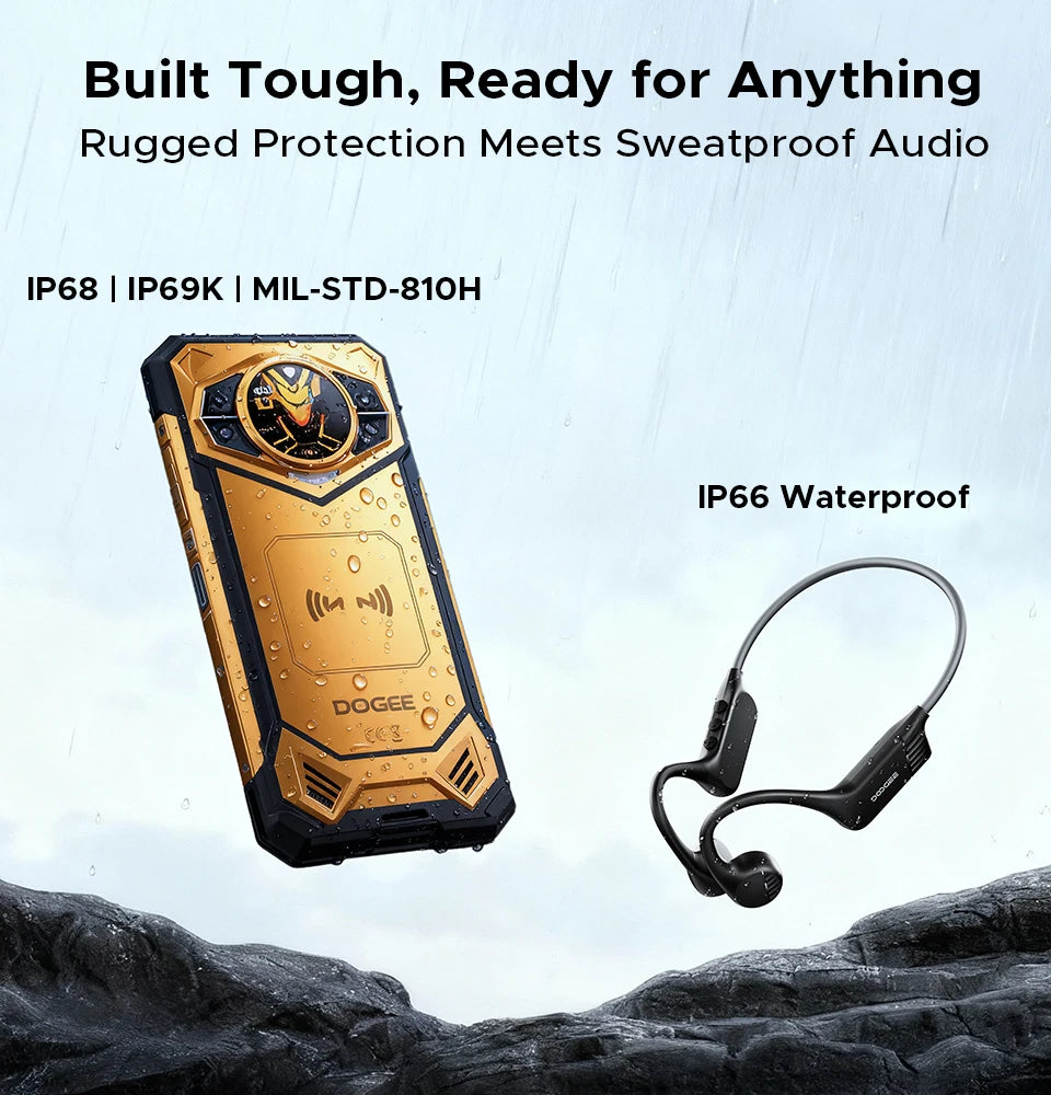 DOOGEE S200 X Android 16 5G Rugged Phone Gemini AI 48GB(12+36) 512GB 120Hz 1.32" AMOLED Rear Display 10100mAh Battery 100MP NEW