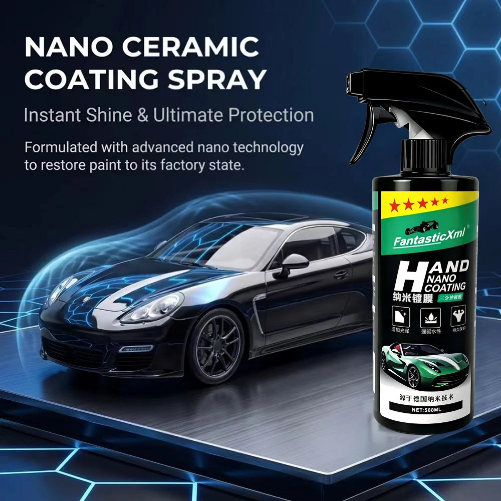 This 500ml large-capacity nano-ceramic paint coating protective liquid is suitable for DIY paint repair, anti-oxidation, anti-fading, hydrophobic, and anti-fouling applications. One bottle can be used on multiple car models a