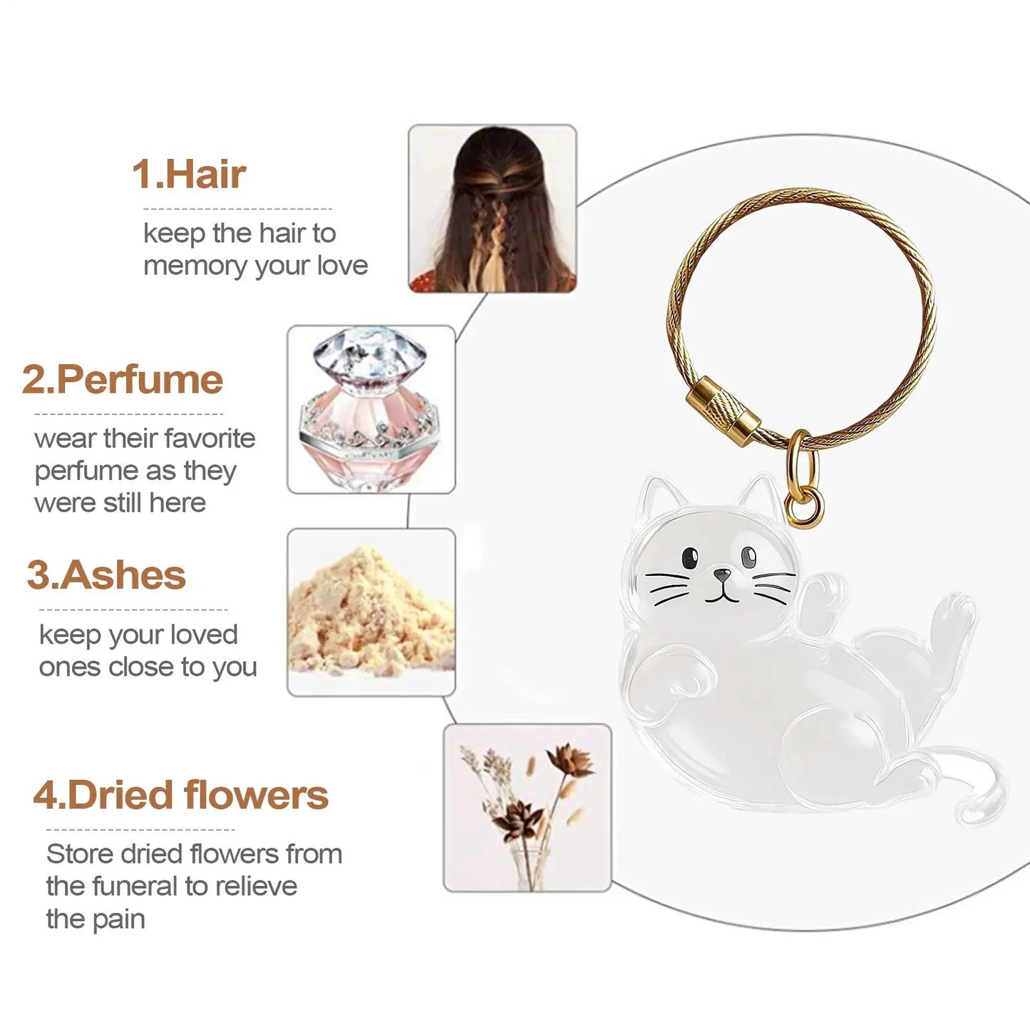2x3x6cm Pet Hair Keychain Holder, Portable Cat Dog F ur Pendant For Bag, Keepsake Key Ring For Backpack Purse Wallet, Cute Gift