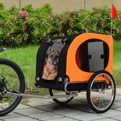 Heavy Duty 2-in-1 Dog Bike Trailer & Jogging Stroller for Medium/Large Dogs - 88 Lb/40 kg, Ventilated Waterproof Cabin, Collapsible Steel Frame, Quick-Release Wheels, All-purpose Hitch (20-29' Bikes)