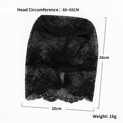 TleMeny Black Transparent Lace Bondage Fetish Mask Hood For Men Women Gay Adult Bdsm Role Play Games Sex Fun Party Play Costumes