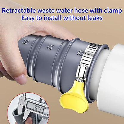 Foldable Caravan Sewer Plumbing Kit with Adjustable Adapter and Clamp Leak-Proof RV Hose Flexible drain hose for motorhomes