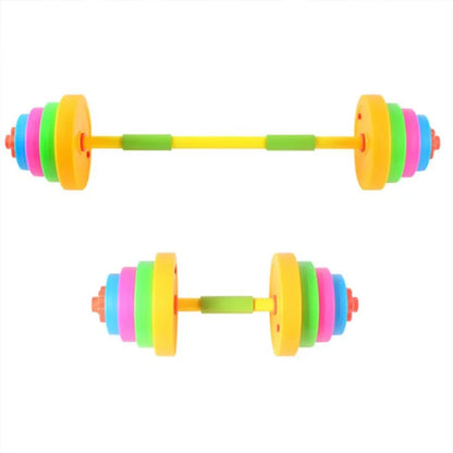 Adjustable Kids Dumbbell Barbell Set Indoor Outdoor Fitness Equipment Parent-Child Sports Toy Toddler Boy Girl Birthday Gifts