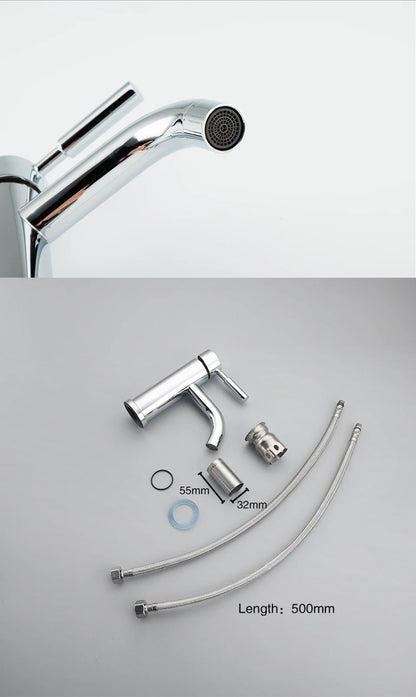 ULA G1/2 Basin Faucet Waterfall Bathroom Sink Faucet Hot Cold Water Mixer Tap Deck Mounted Bathroom Tap Crane Washbasin Tap