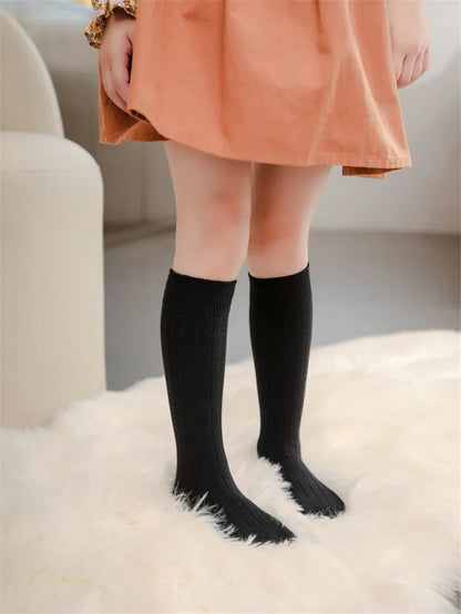 3Pairs/Lot Baby Knee High Socks Kids Girls Boys Soft Cotton Long Sock Cute Spanish Stripe Solid Children Socken For 0-8Years