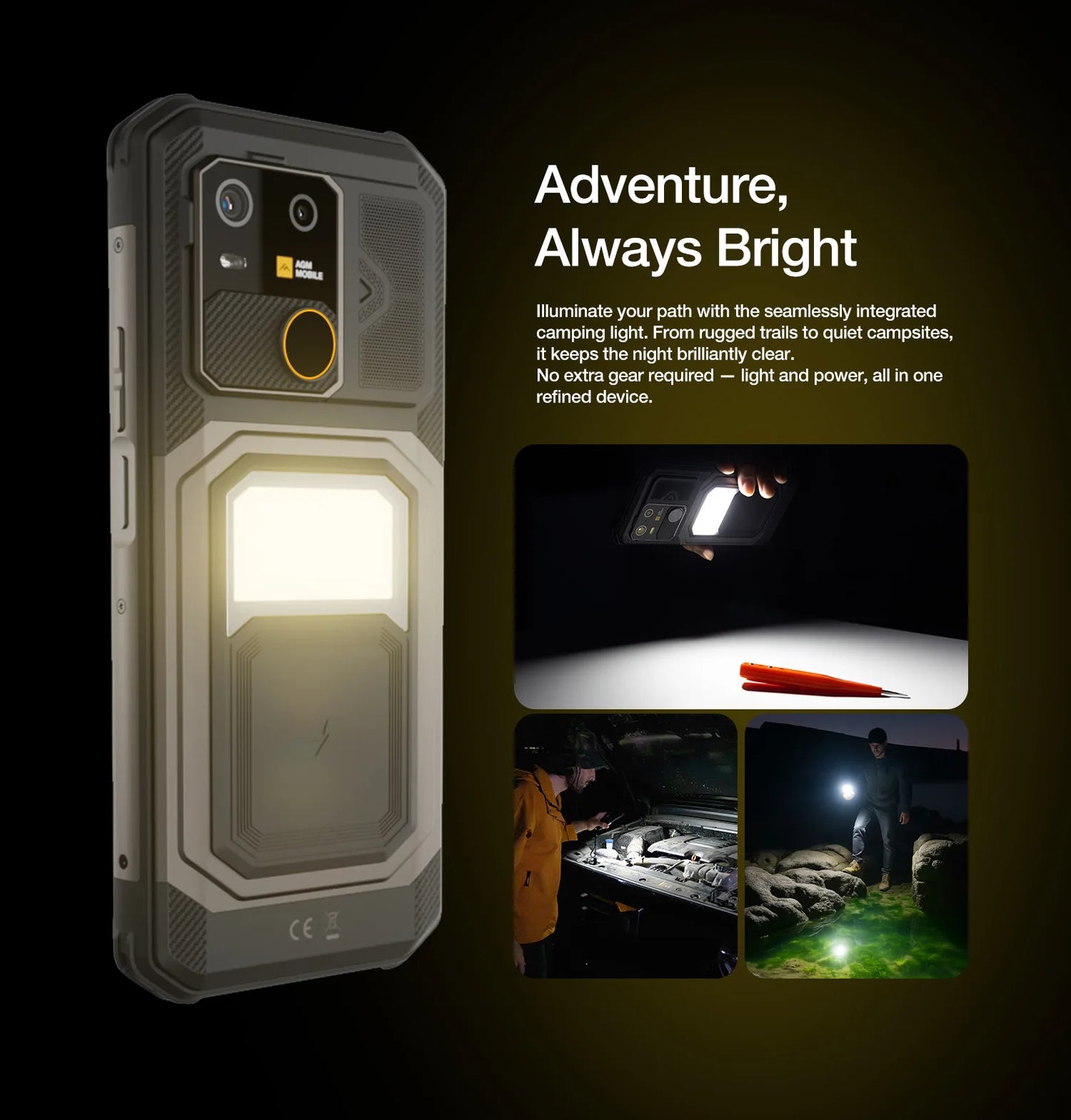 AGM G3 5G Rugged Phone 24GB(12+12) 512GB Wireless Charging 10000mAh Phone 6.72' 120Hz Dimensity 7300 Android15 Camping Light
