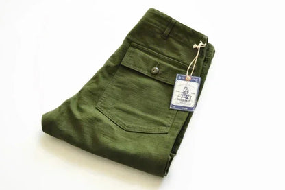 SauceZhan OG107 Utility Fatigue Pants Military PANTS Classic Cargo  Olive  Men's Baker Pants Satin Cotton Straight Fit