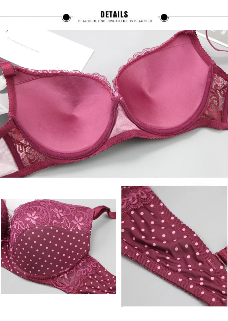 DaiNaFang New Lace Bras 34/75 36/80 38/85 40/90 42/95 44/100 BCDE Underwear For Women Push Up Lingerie