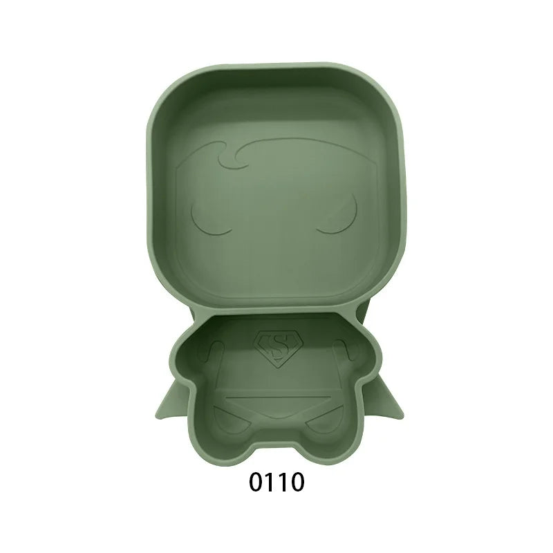 Baby Silicone Suction Cup Bowl Cute Bear Design Macaron Color 100% Food Grade Silicone BPA Free Double plate design for meals