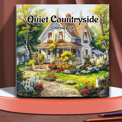 Quiet Countryside Coloring Book 20 Page House Landscape Adult Picture Book Kill Time Relaxing Art  Doodle Painting Drawing