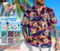 Hawaiian Shirt With Custom Face For Men Women Personalized Hawaii Gift For Girlfriend Boyfriend Tropical Beach Button Down Shirt