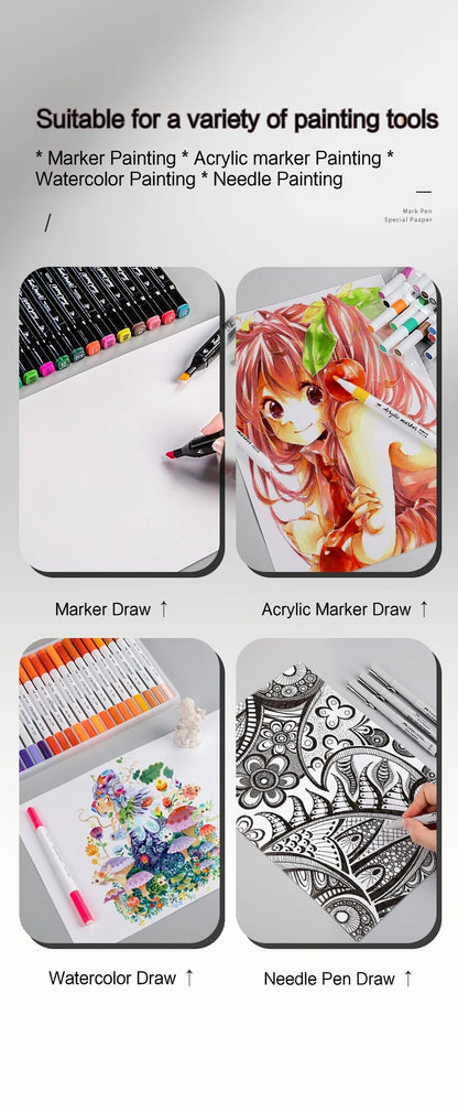 A5/A4 Artist Drawing Paper 120gsm 20/50Pcs Marker Pen Paper Opaque Color for Cartoon Animation Painting Art Students Supplies