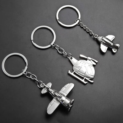 Air Plane Model Fighter Keychains Metal Cool Airplane Keyring Pendant Car Motorcycle Bag Key Chain Ring for Men Creative Gift