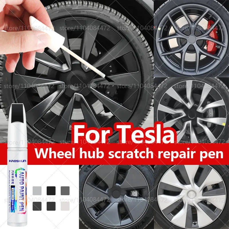 For Tesla Model 3 Y S X car wheel scratches repair pen Matte black dark gun gray silver black multiple colors Paint Repair Pen