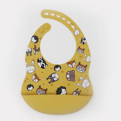 New Arrival Silicone Baby Bibs Silicon Printing Newborn Bib Feeding Burp Cloth Avocado Zoo Tractor Printing Tableware