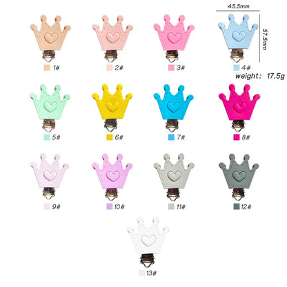 10pcs Silicone Heart Pacifier Clips DIY Baby Teething Teether Necklace Bead Tool Nurs Gift Nipple Chain Accessories