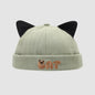 Cute Cat Ear Baby Docker Hat Cartoon Solid Color Toddler Brimless Cap Boy Girl Beanies Summer Cotton Kids Melon Landlord Hats
