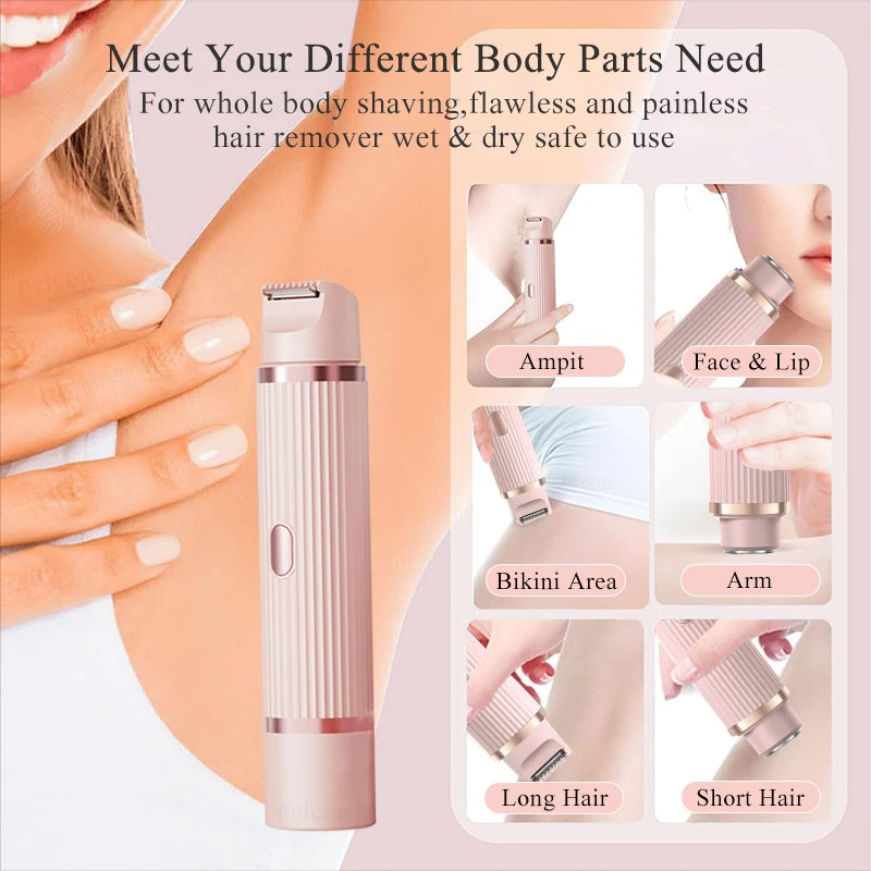 Electric Razor for Women Bikini Underarm Lady Facial Razor Waterproof Double Head Hair Removal Epilator Electric Female Trimmer