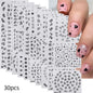 30 Sheets Christmas Nail Art Stickers Self Adhesive 3D White Snowflake Nail Decals Xmas Nail Supplies Christmas Manicure Sliders