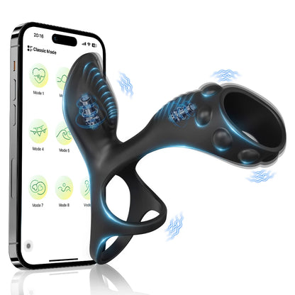 Vibrating 360°Twisting Cock Ring Sex Toys for Women Adult Couples G-spot Clitoral Stimulator Penis Ring for Men Dick Vibrator 18