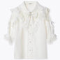 Women Japanese Sweet Lolita Blouses Summer Elegant Bow Off Shoulder JK Shirt Female Gothic Hot Girls Casual Lace Ruffles Tops