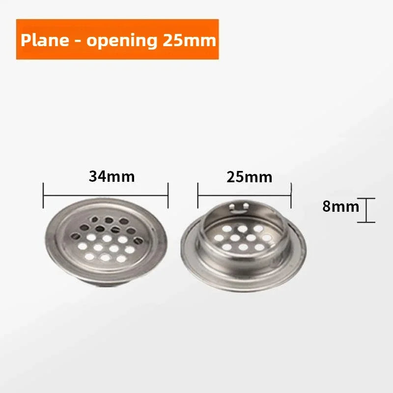 10pcs Round Cabinet Air Duct Vent Dia.19-53mm Stainless Steel Louver Mesh Hole Plug Decoration Cover Wardrobe Grille Ventilation