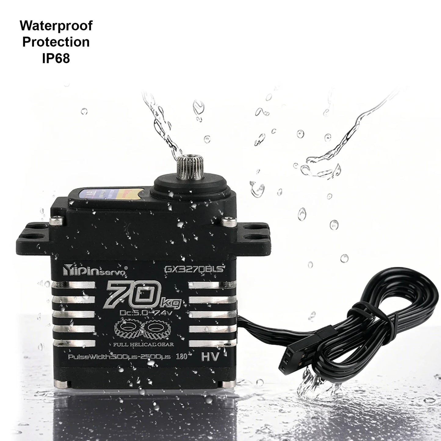 70kg Digital Servos Large Torque Magnetic Induct 8.4v Brushless Motor IP68 Steel Helical Gear For 1/8 1/10 Remote RC Car Robot