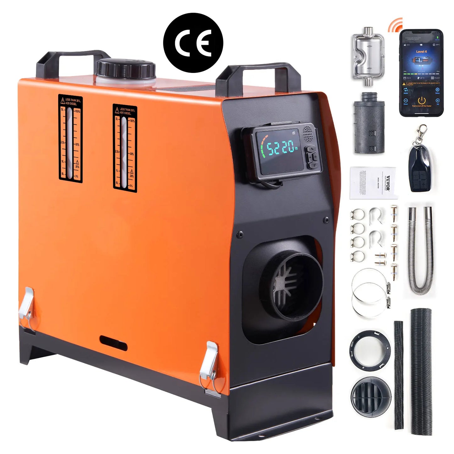 SucceBuy 8 KW Diesel Air Heater All-on-one Diesel Heater with Bluetooth and LCD, Portable Parking Heater for RV Trailer Camper