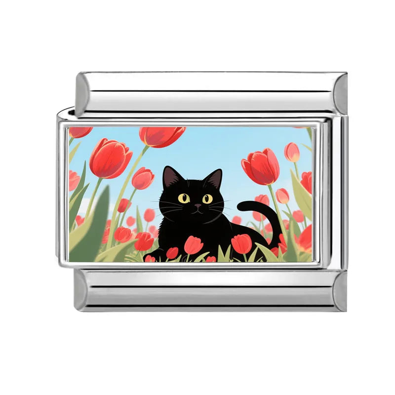 Y2K Cute Funny Sofa Cats Dogs Italian Charm Fit 9mm Stainless Steel Women DIY Bracelet Drop Shipping Fashion Jewelry Wholesale