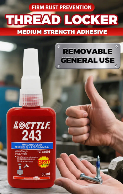 243 Blue Anaerobic Adhesive Medium Strength Threadlockers For All Metal Threaded Components Removable Waterproof 50ML