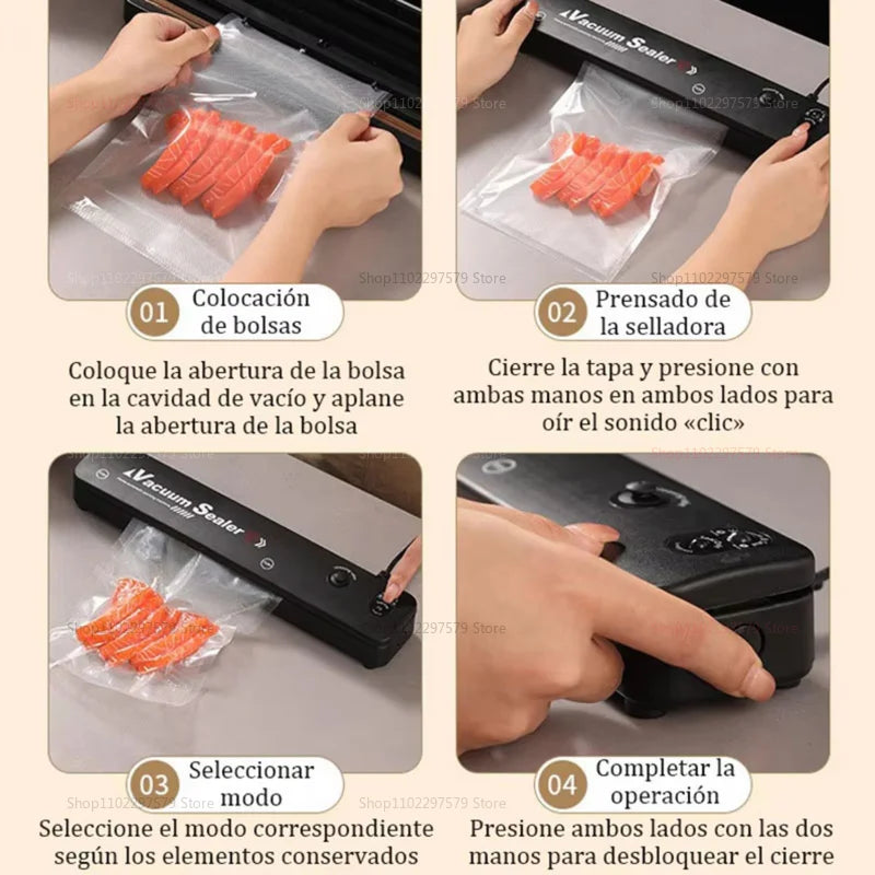 NAUJAS 220V/110V elektrinis vakuuminis sandarinimo aparatas su vakuuminio maišelio jungtimi, buitinis maisto šviežio maisto juodas vakuuminio sandarinimo aparatas