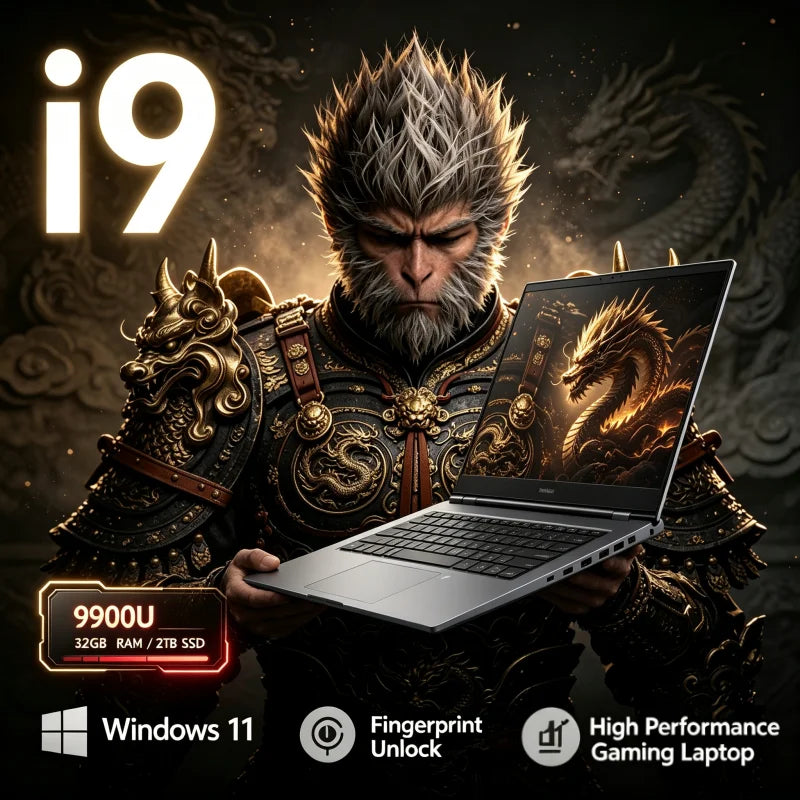 15.6 Inch 4K HD Gaming Laptop Intel Core i9-9900 Windows 11 16GB RAM 1TB SSD Ultra Thin Portable Business Notebook Computer