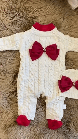 Dollbling Baby Boys' Knit Ribbed Romper Jumpsuit with Bodysuit and Hat 3pcs Set Newborn Cotton Knitted Sweater Romper Suit