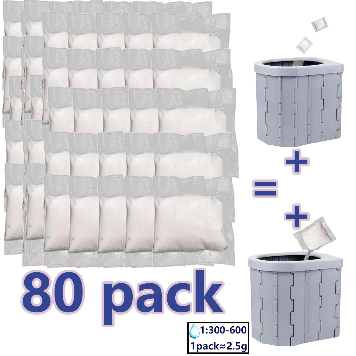 [No Need to Open the Portable | Stool Absorbent] 1-100 Pieces of Portable Fast Absorbing Stool Powder | Poo Powder Poo Gel