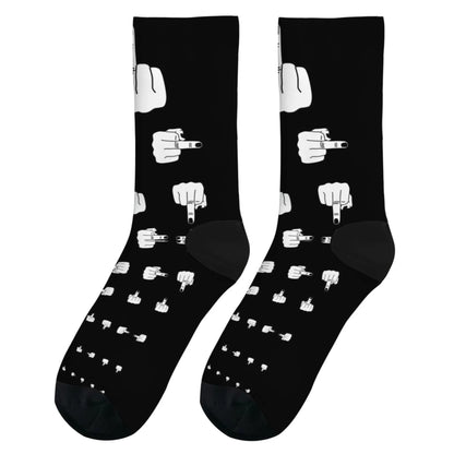 Funny Finger Art Men's Socks Novelty Street Harajuku Hip Hop Style Compression Socks Casual Fashion Crazy Party Happy Socks Gift