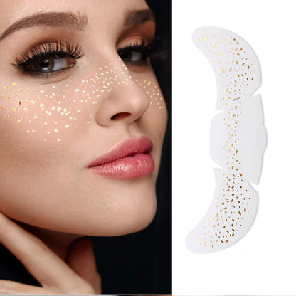 1pc Hot Stamping Freckles Makeup Sticker Metallic Radiation Golden Silver  Fake Freckles Temporary Tattoo Stickers Face Makeup
