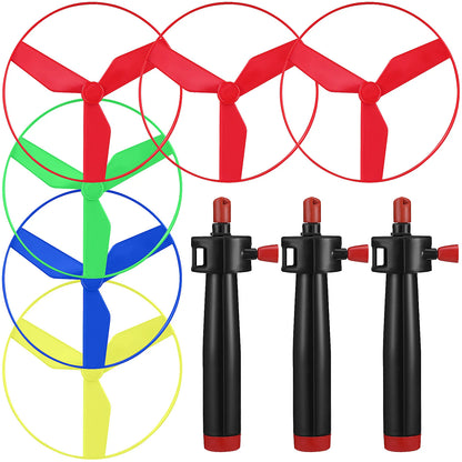 10pc Kids Outdoors Pull String Flying Disc Propeller Helicopter Toys Fun Game Sports Flying Spin Top Toys Children's Prizes