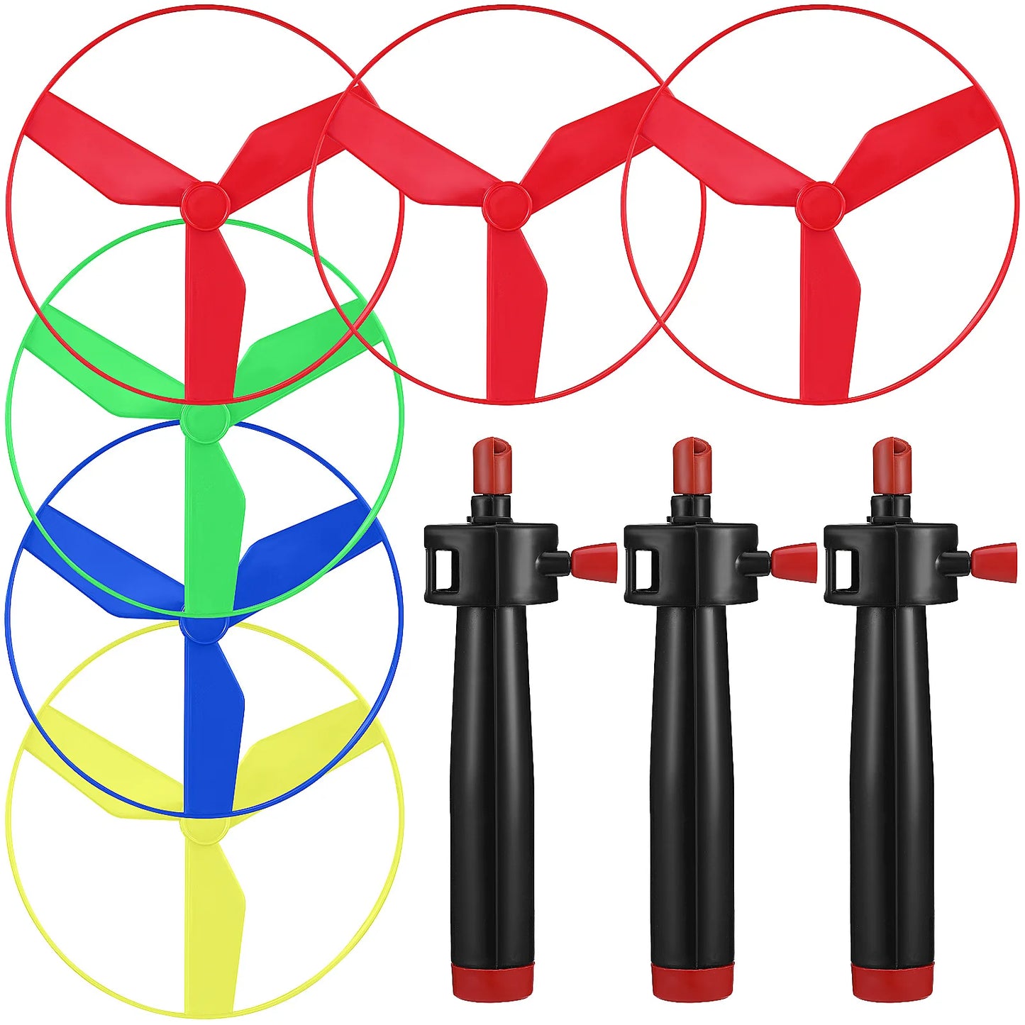 10pc Kids Outdoors Pull String Flying Disc Propeller Helicopter Toys Fun Game Sports Flying Spin Top Toys Children's Prizes