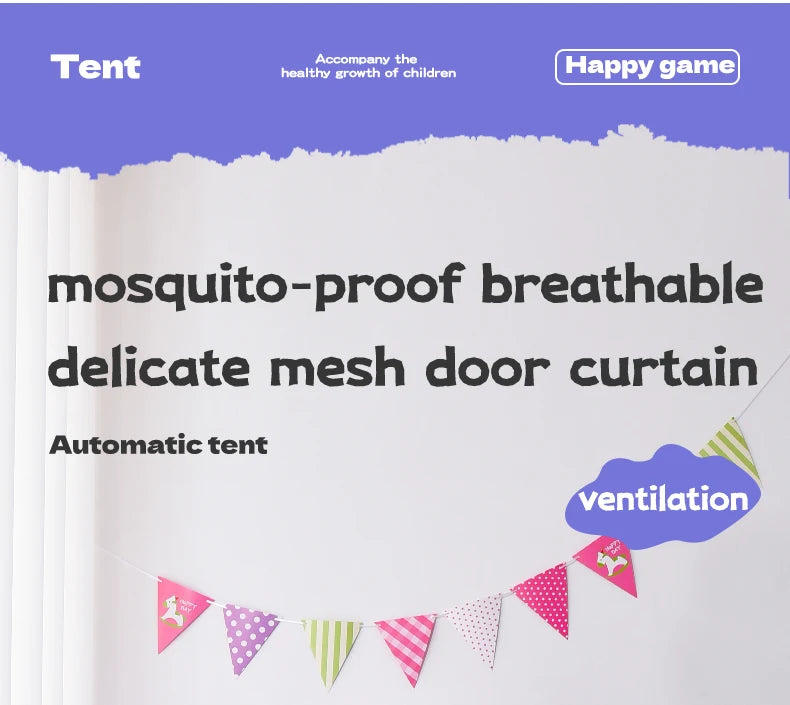 Children's foldable game tent, portable indoor/outdoor game tent with window cut, secret base, birthday party decoration ideal g